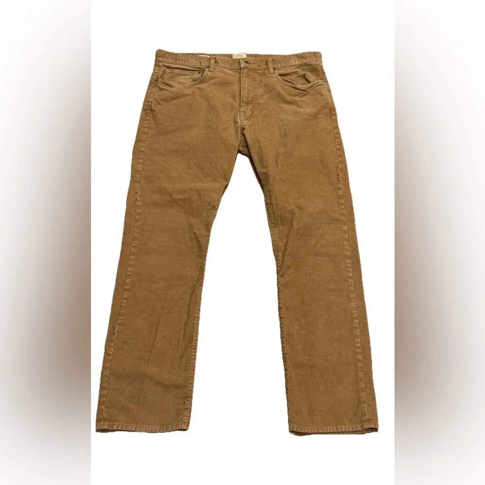 J.Crew 770 Straight Leg Corduroy Pants Tan Cotton Men 35x32
